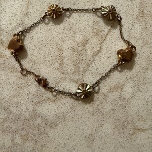 Coach Gold Heart and Floral Charm Bracelet